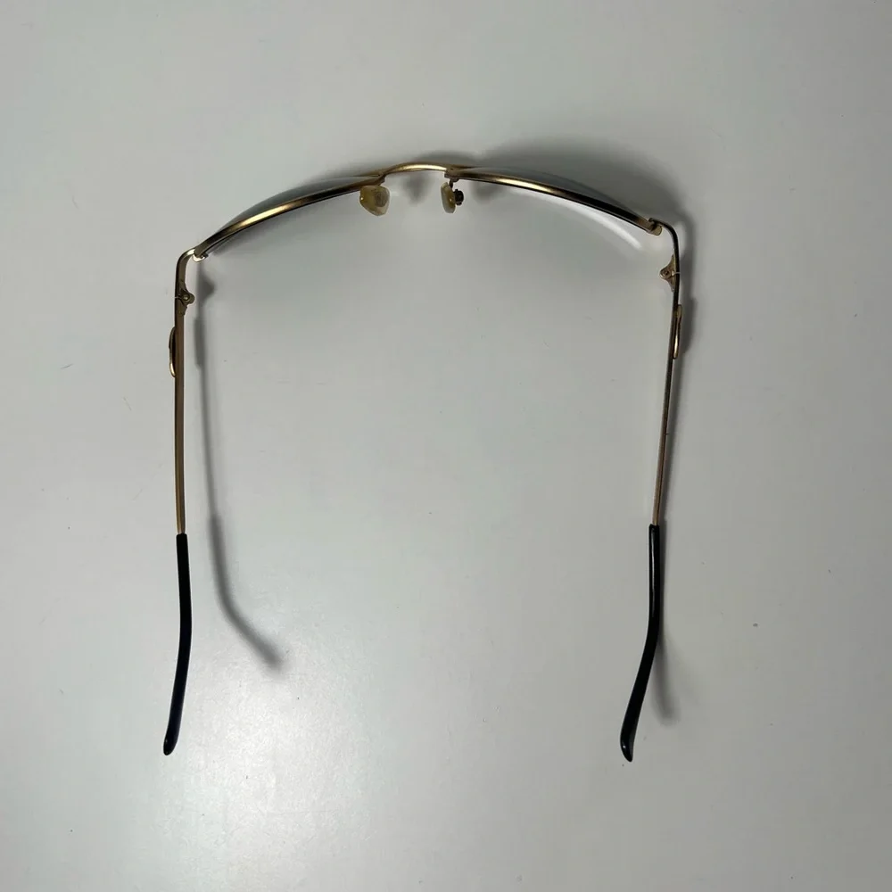 ABC Sports Aviator Signet Vintage 80s Y2K Gold Frame Black Lens Sunglasses